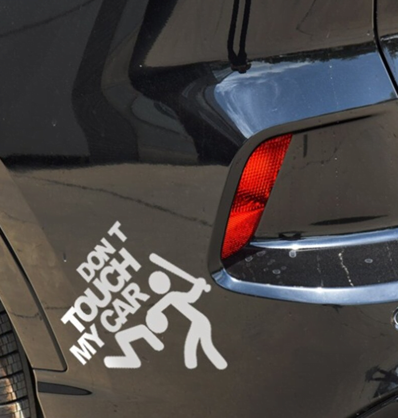 "Don't touch my car" Auto Aufkleber 15 x 12 Weiss